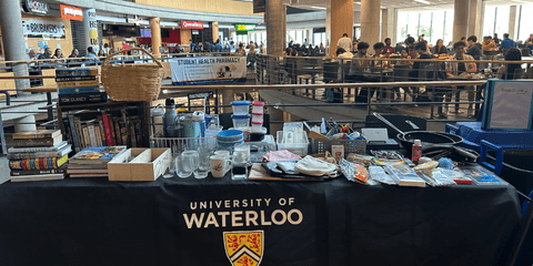Free Store Pop-Up Table with donated items
