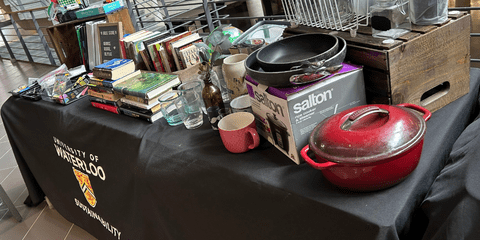 Free Store Pop-Up Table with donated items