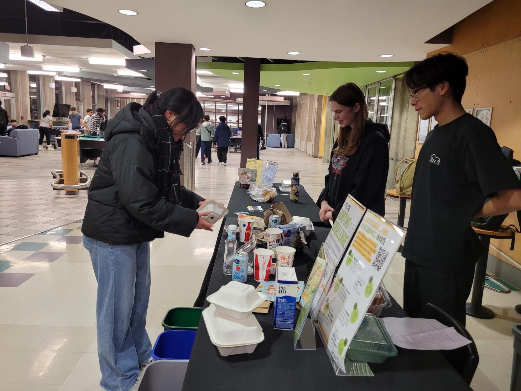 v1 waste sorting booth in action