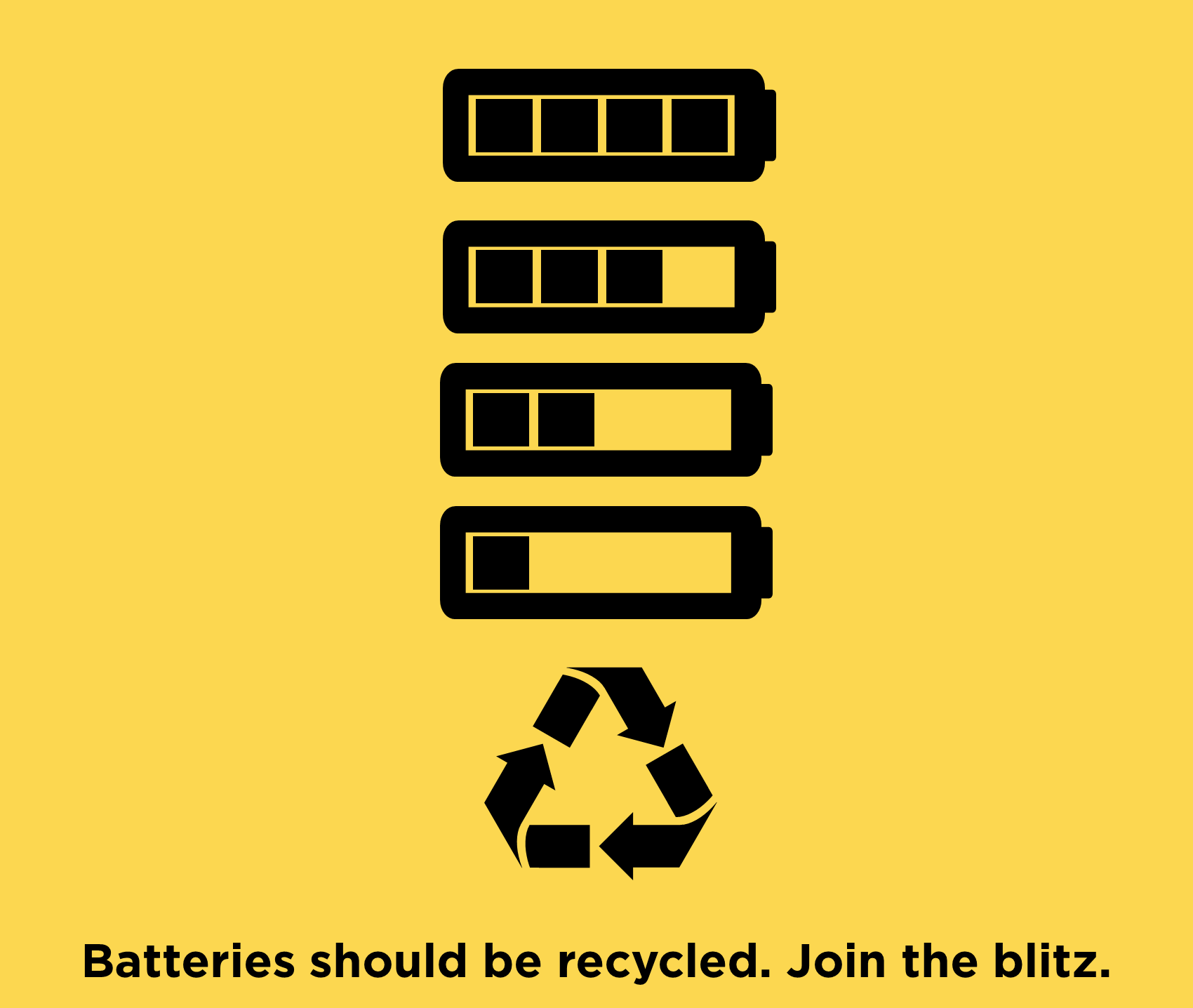 Batteries should be recycled. Join the blitz.