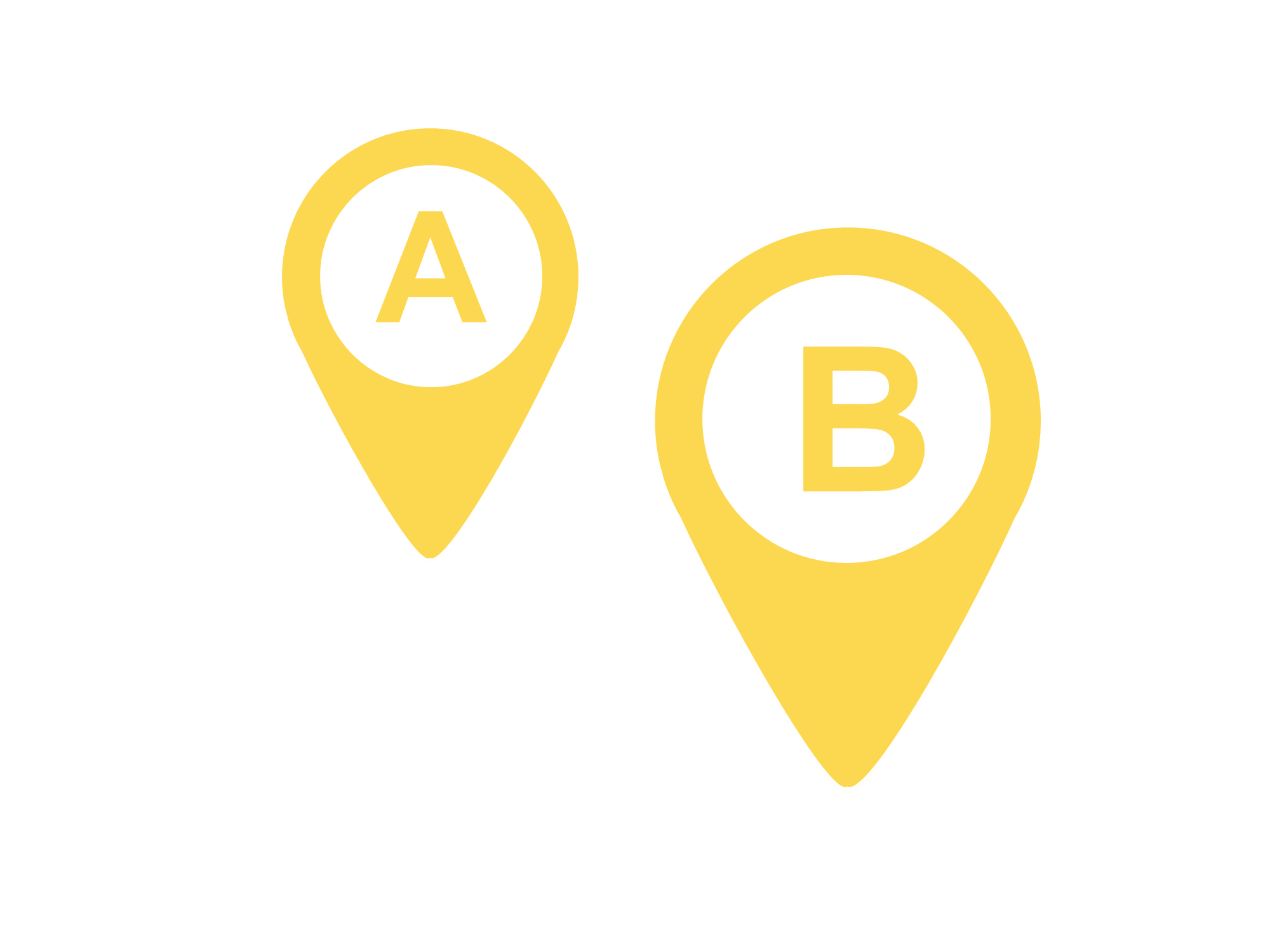 Trip destination A and B icon