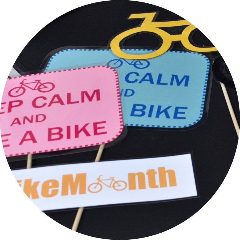 Photobooth props from bike lunch 2018