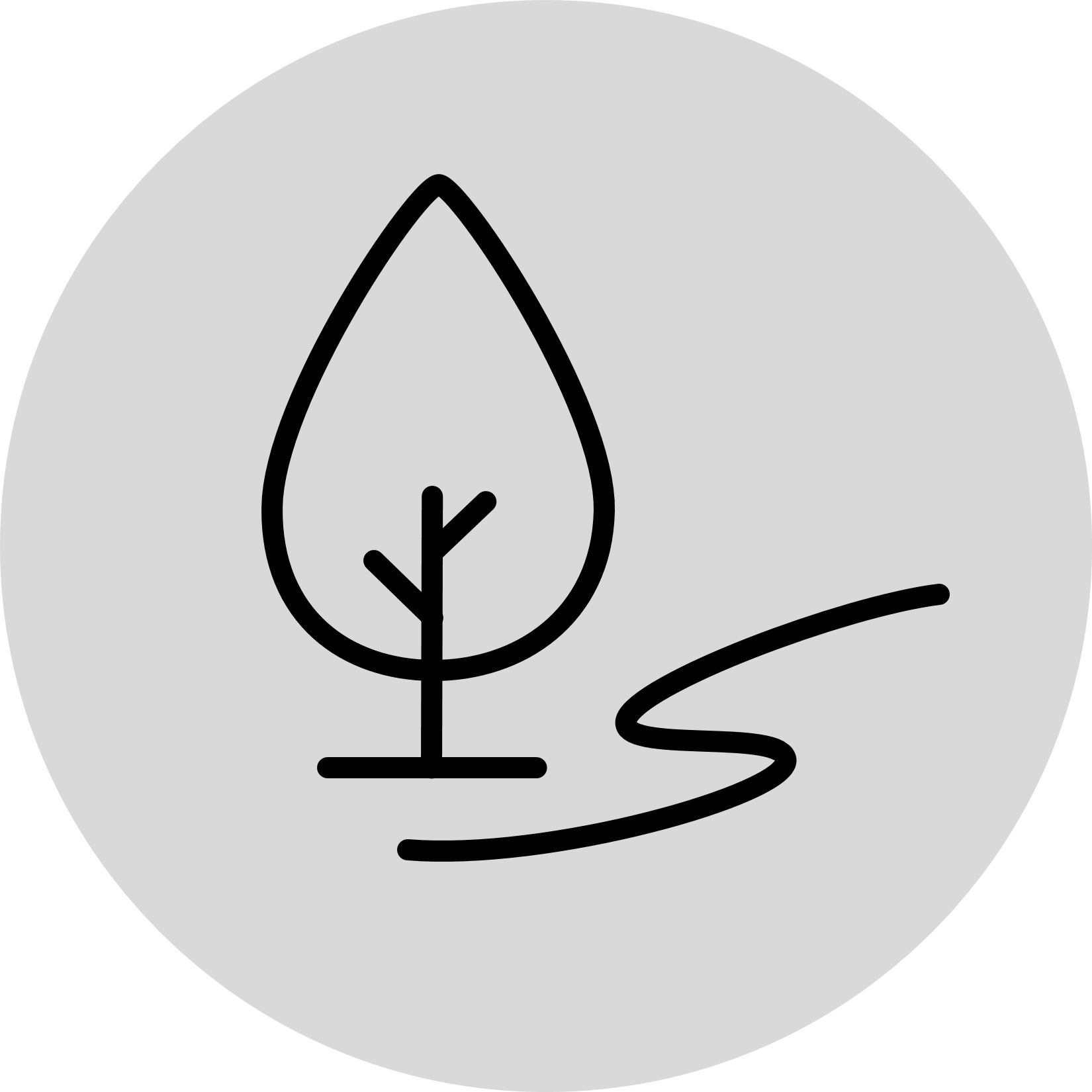 Tree and river line icon