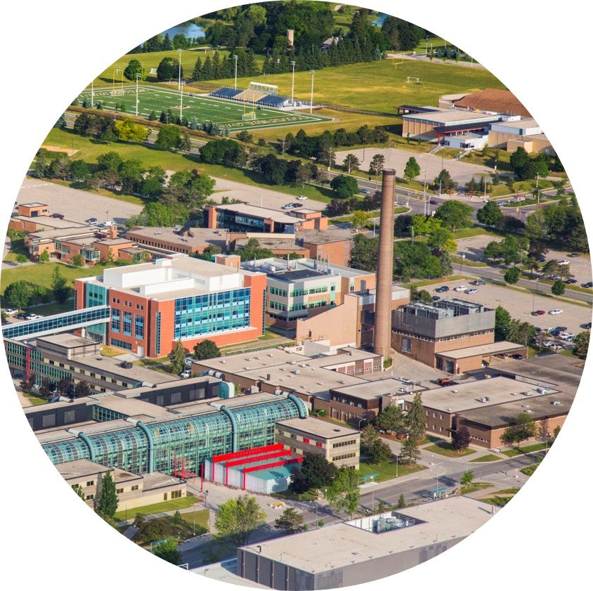 Aerial view of district energy central plant