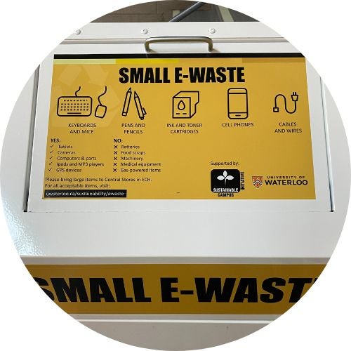 Small e-waste bin in basement of SLC