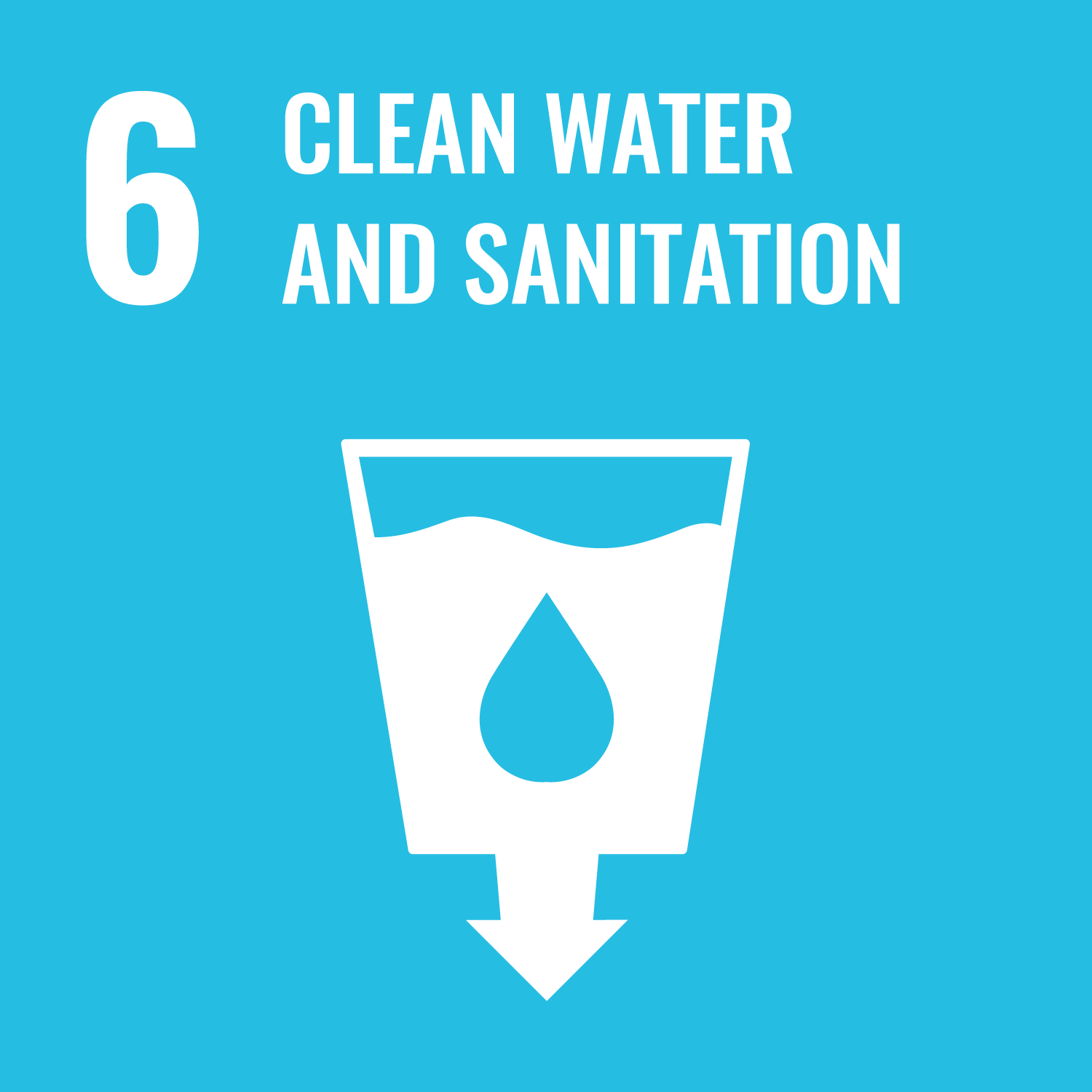 SDG 6 - Clean Water and Sanitation square icon