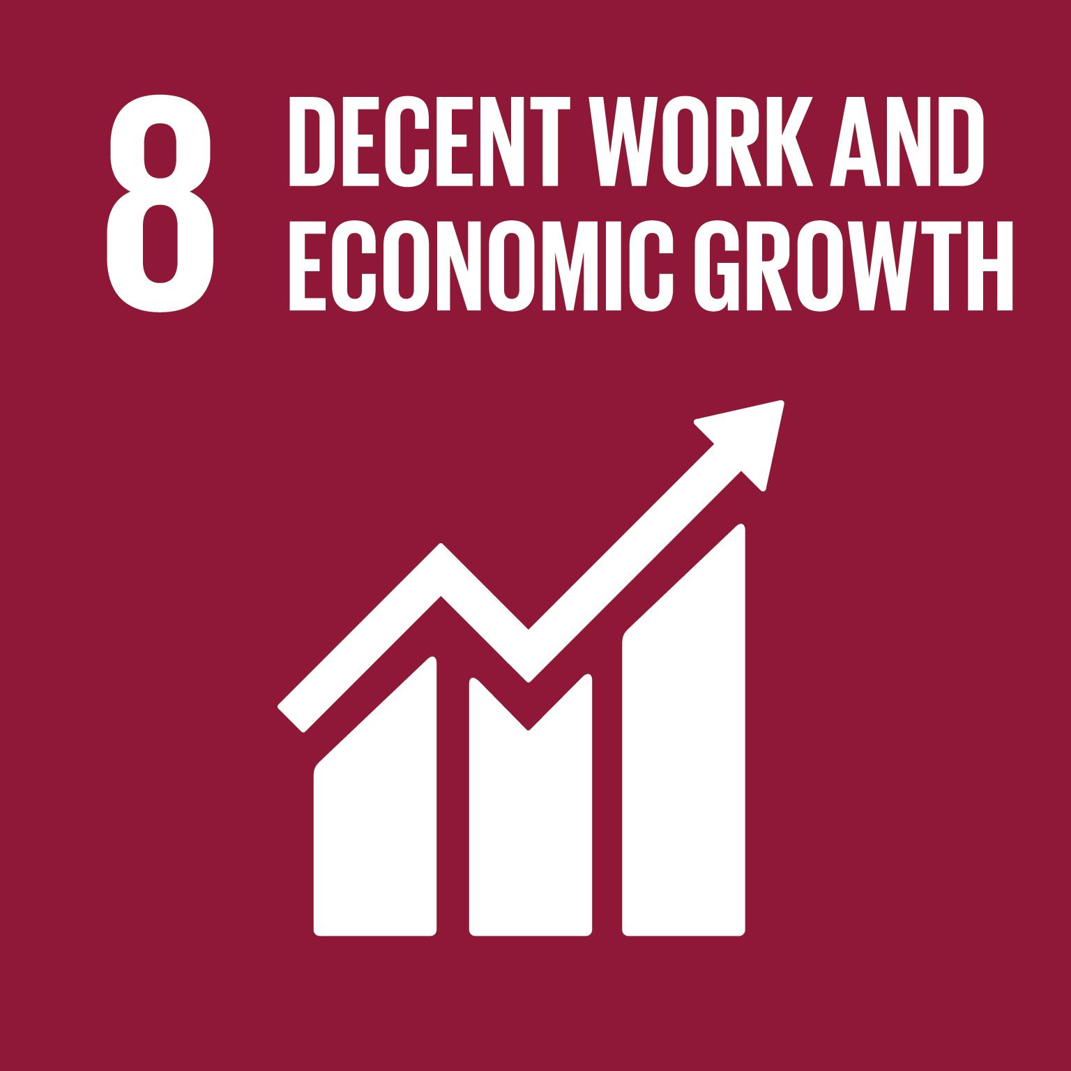 SDG 8- Decent Work and Economic Growth square icon