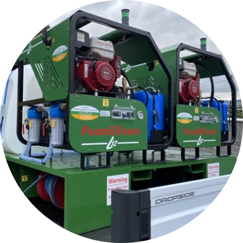 Foamstream weeding machine