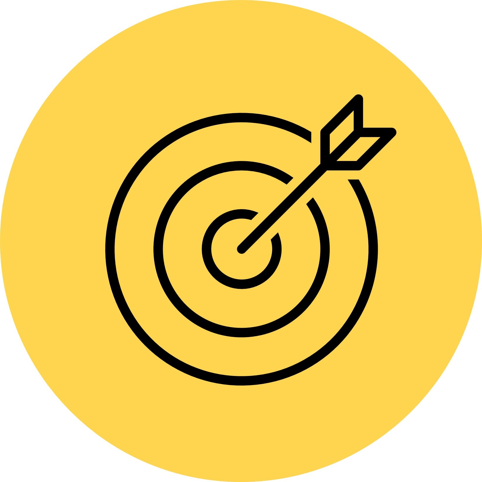 Arrow in bullseye of target line icon