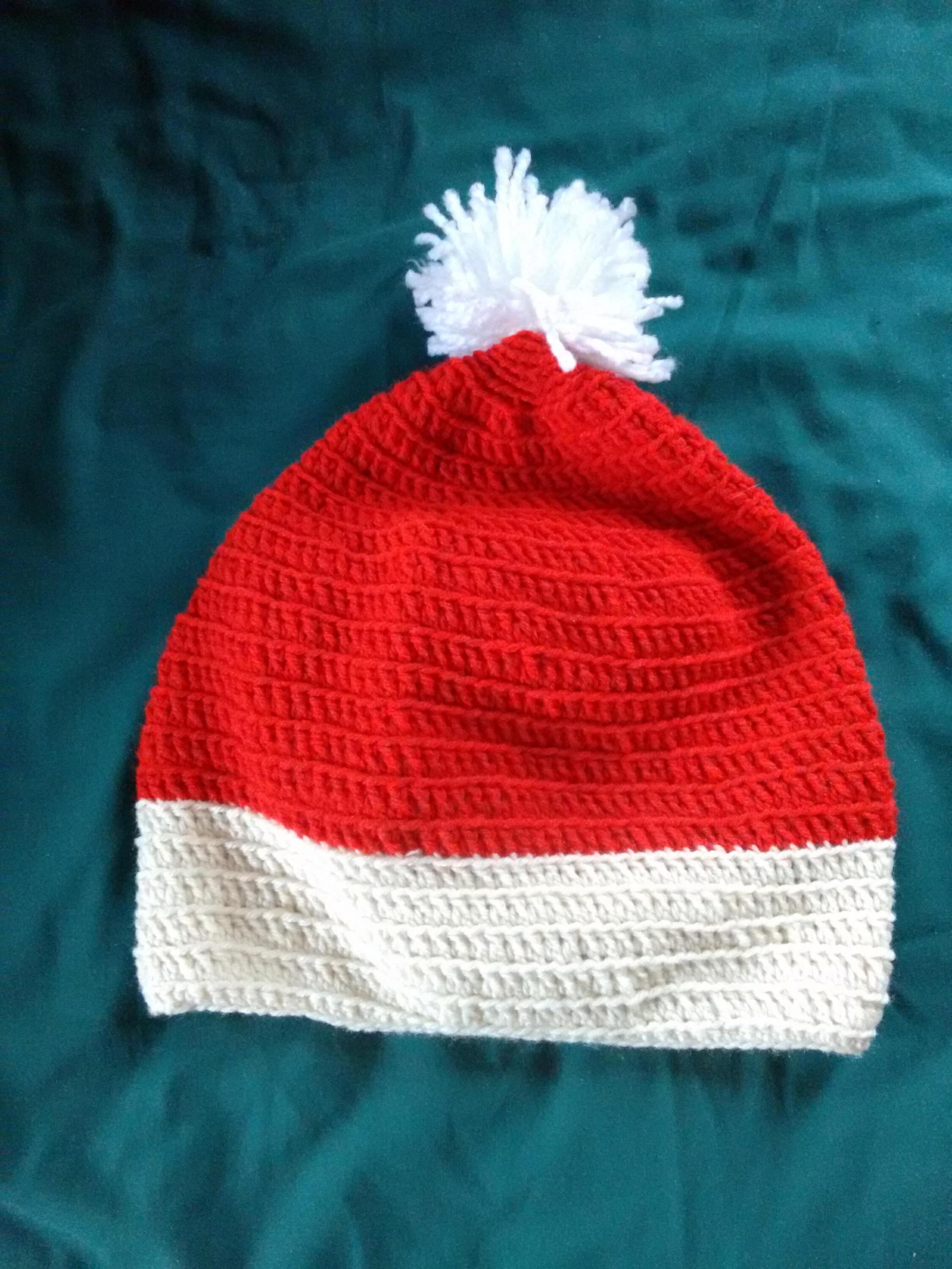 crocheted santa hat