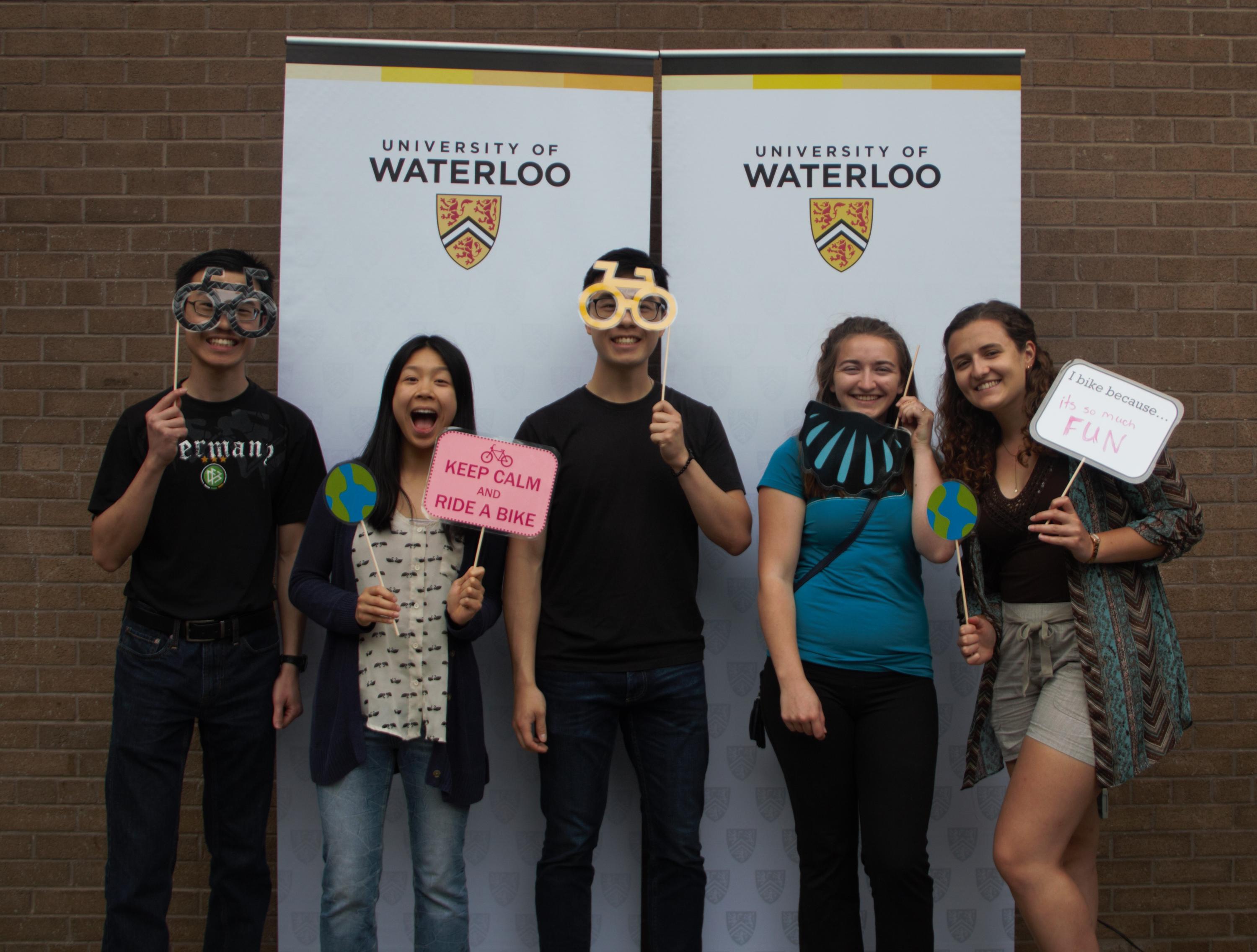 Students in photobooth at annual Bike Day 2018