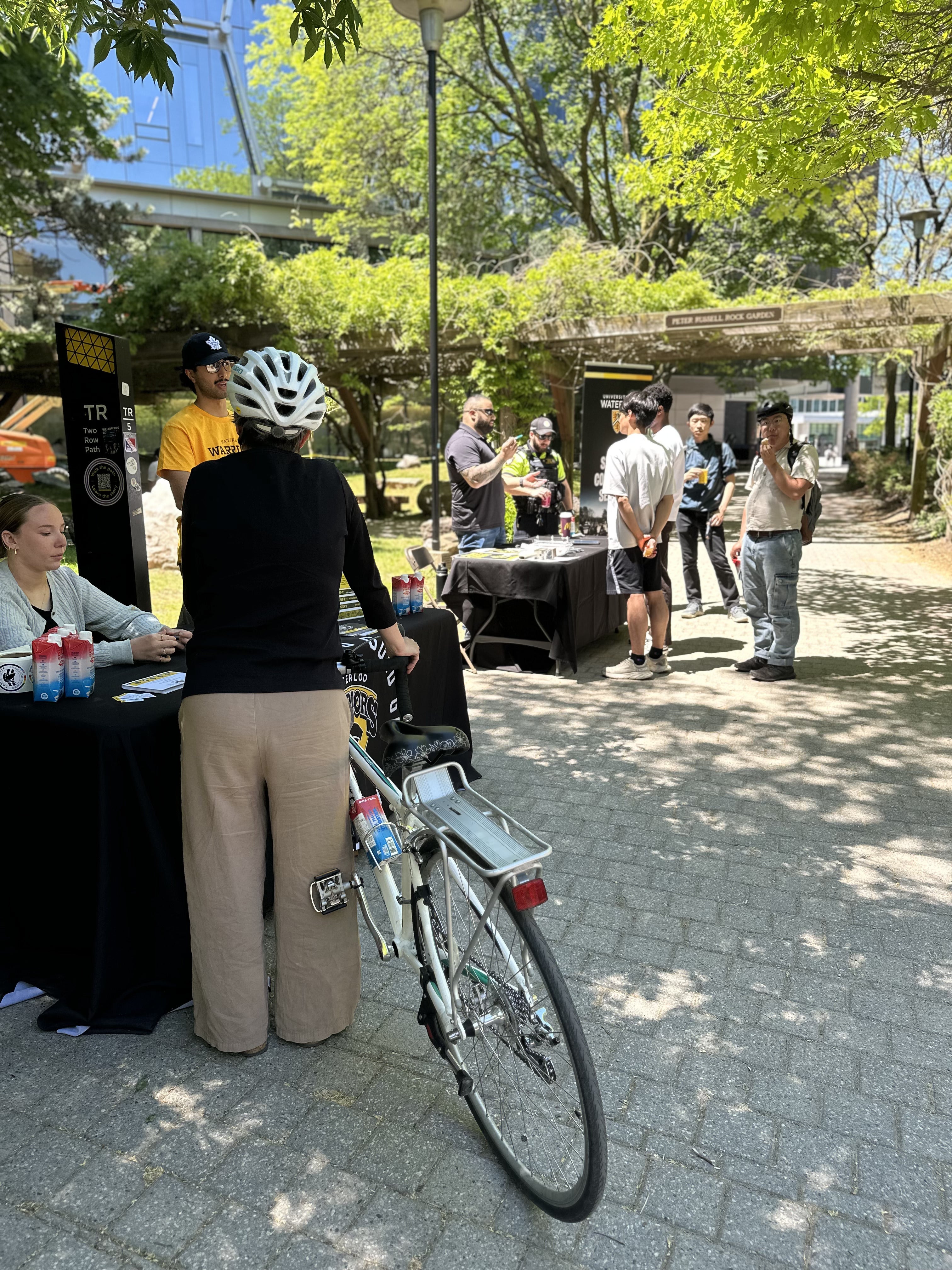 bike registration event in front of QNC