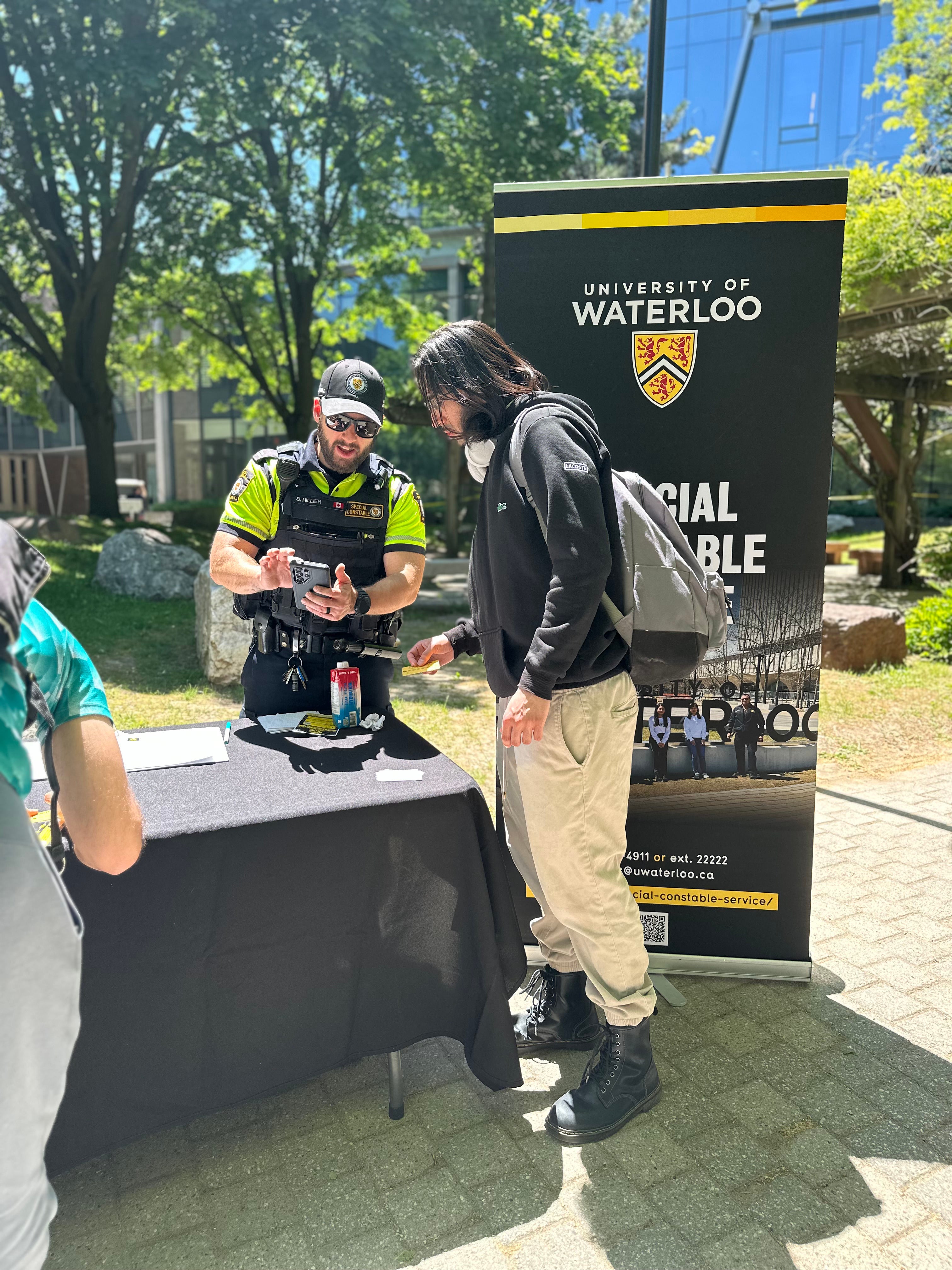 Person registering their bike with special constable