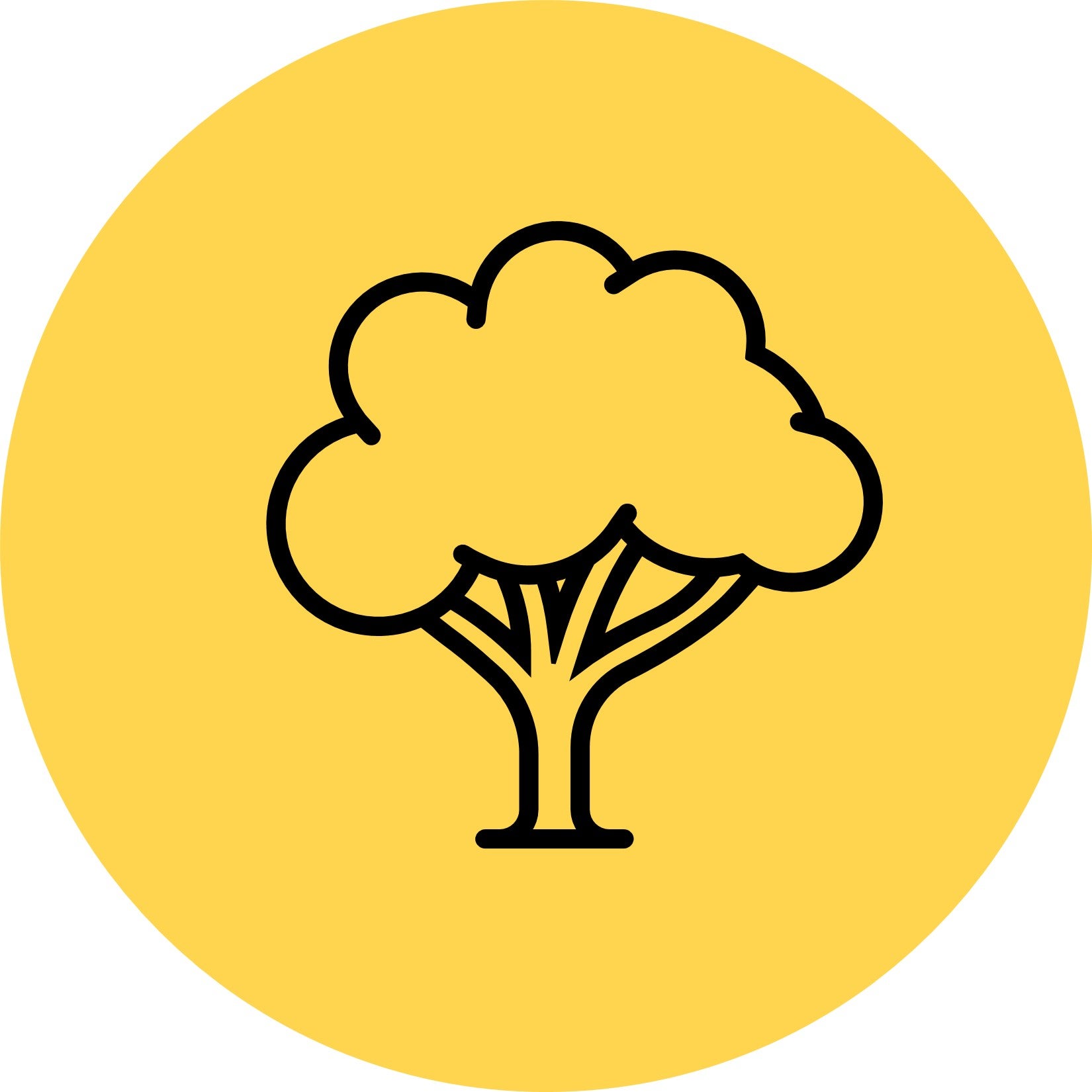 Deciduous tree line icon