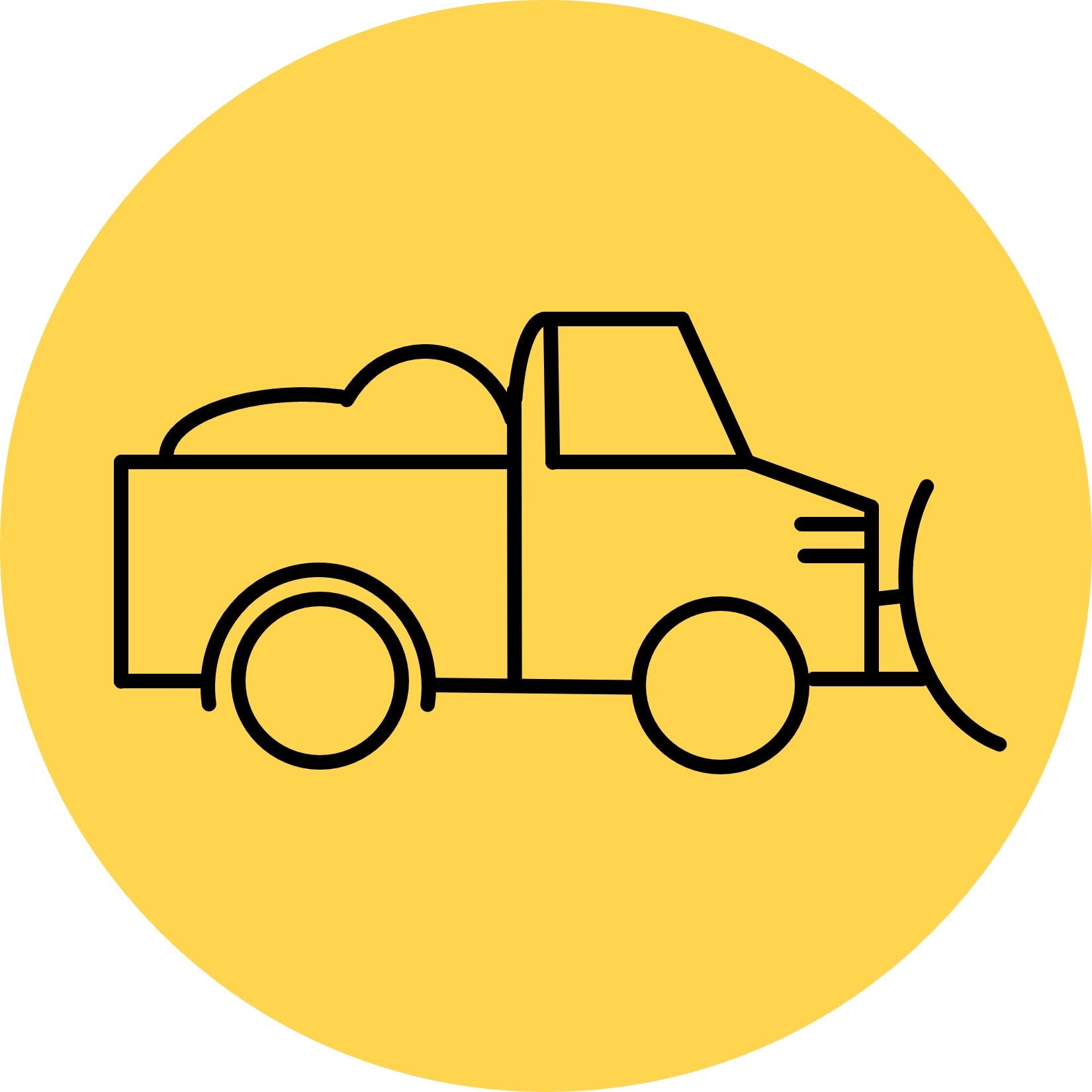 Snow removal truck line icon