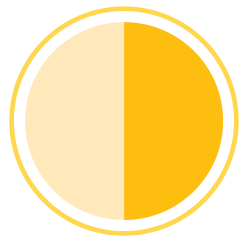 Somewhat complete icon - half circle