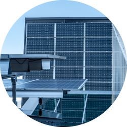 Solar panels on roof of EV3