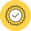 icon of badge and check