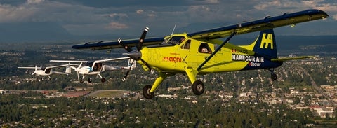 Alpha Electro, eBeaver and Velis Electro on display after flying in formation,  Pitt Meadows