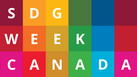 colourful squares with SDG Week Canada text 