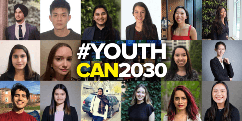 Our 2021-2022 SDG Youth Coordinators, with the text #YOUTHCAN2030
