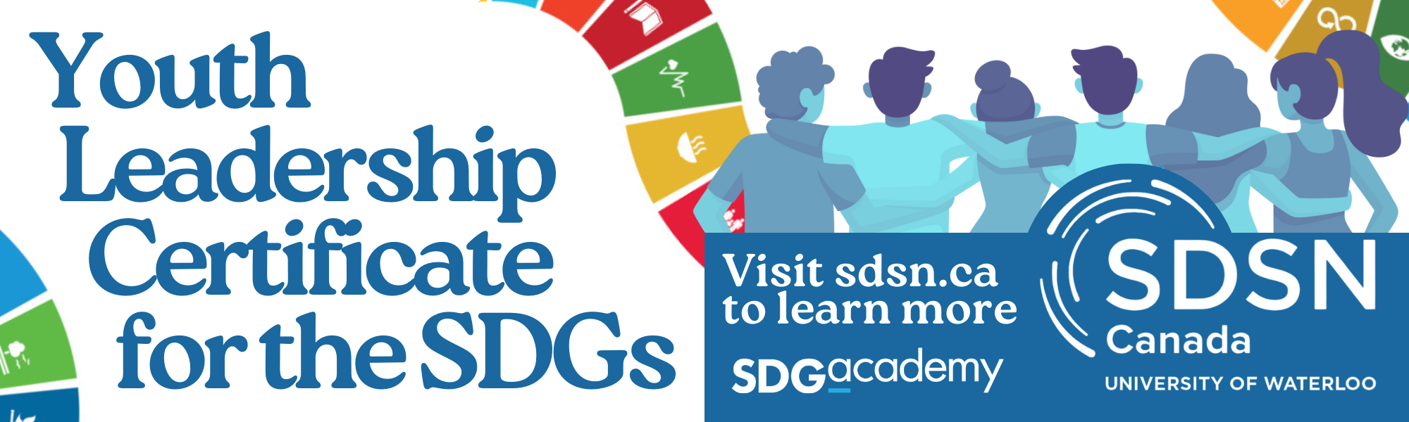 image of young people with sdg icons in background
