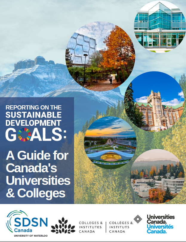 guide cover page with picture of mountain in background and different campuses in foreground