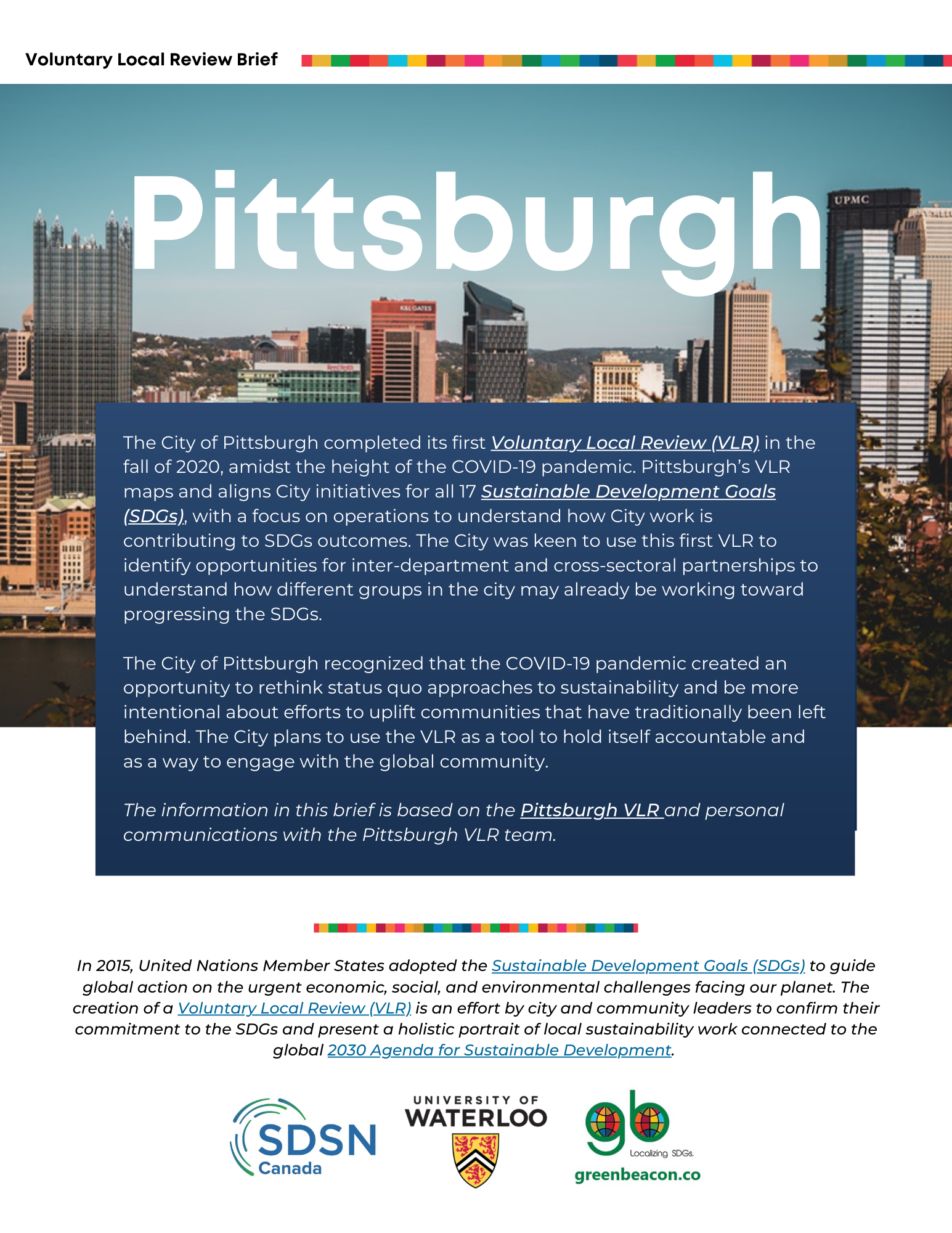 Cover Photo of Pittsburgh VLR Brief
