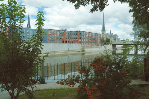 A view of the School of Architecture across the river