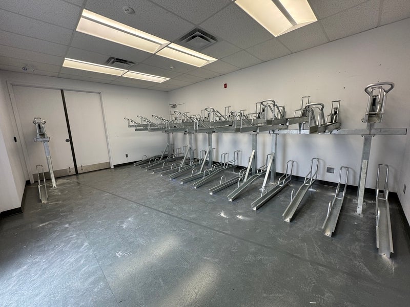 Indoor bike room.