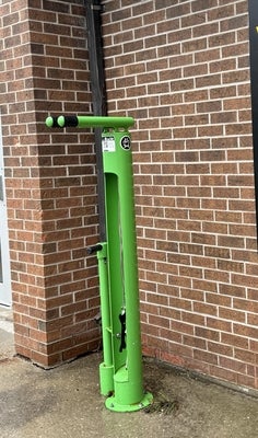 On campus bike repair station.