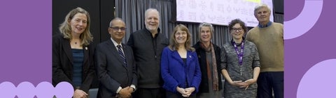 Dean Mary Wells, President Vivek Goel, David J. Cornfield, Linda Archer Cornfield, Dr. Lisa Aultman-Hall, Dr. Kate Sellen and Dr. Ed Jernigan.