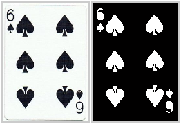 Image processing applied to a playing card