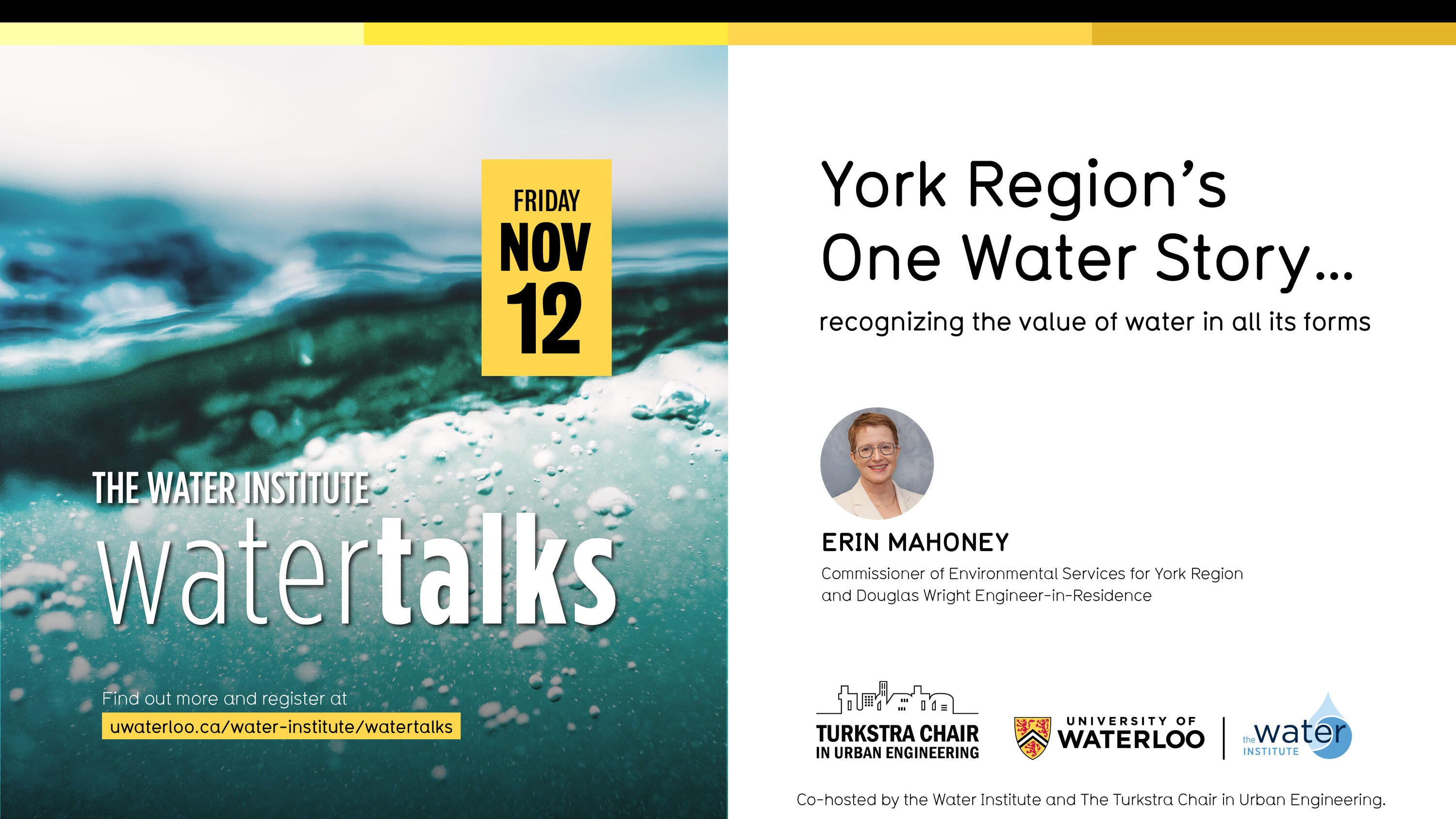 water talks event image with erin mahoney headshot