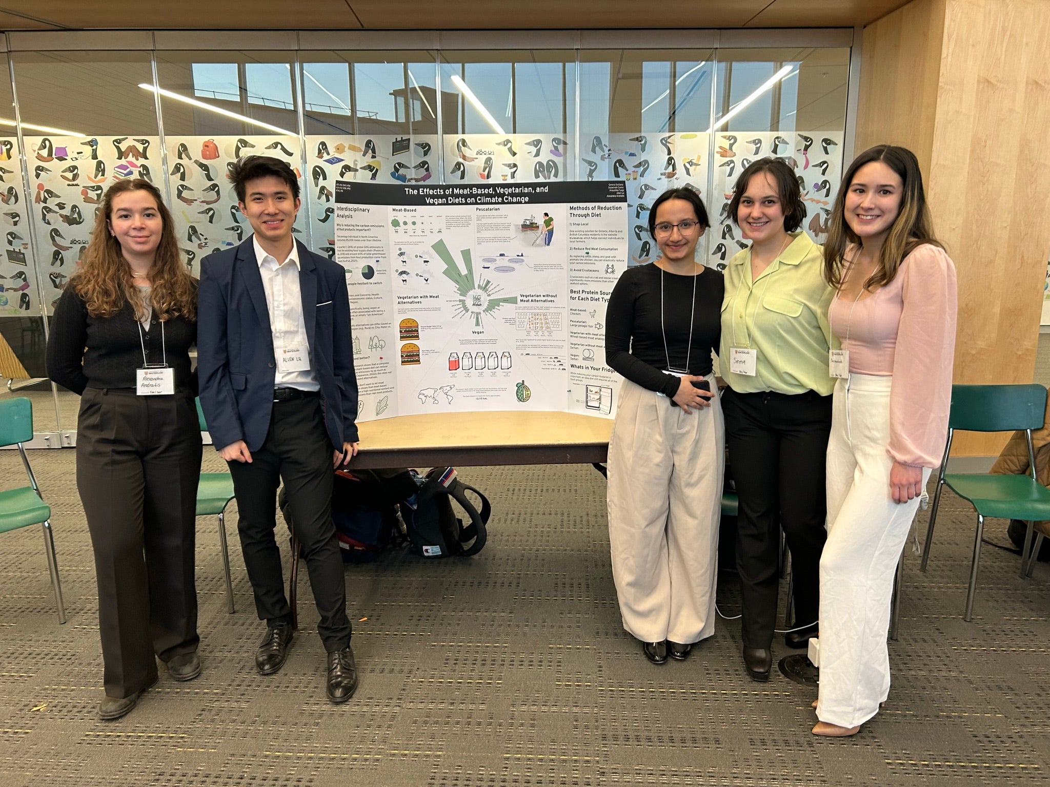 Undergraduate students with their poster