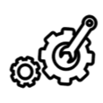 two gear icon with a wrench
