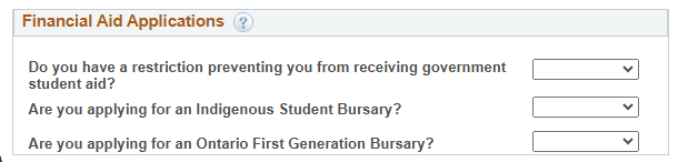 Financial Aid application