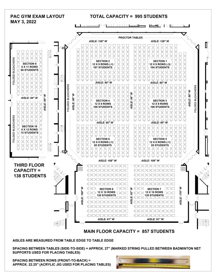 Physical Activites Centre layout