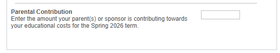 Parental information screenshot
