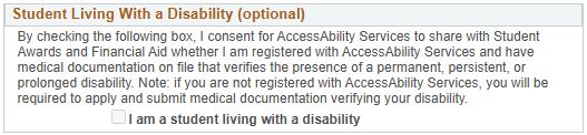 Details about student living with a disability