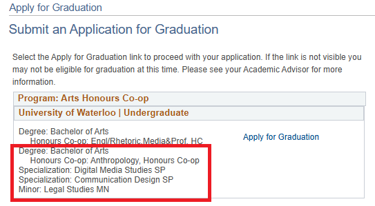 Submit and application to graduate