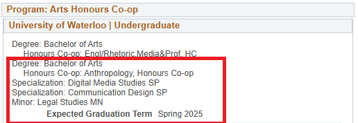 Confirm the expected to graduate term