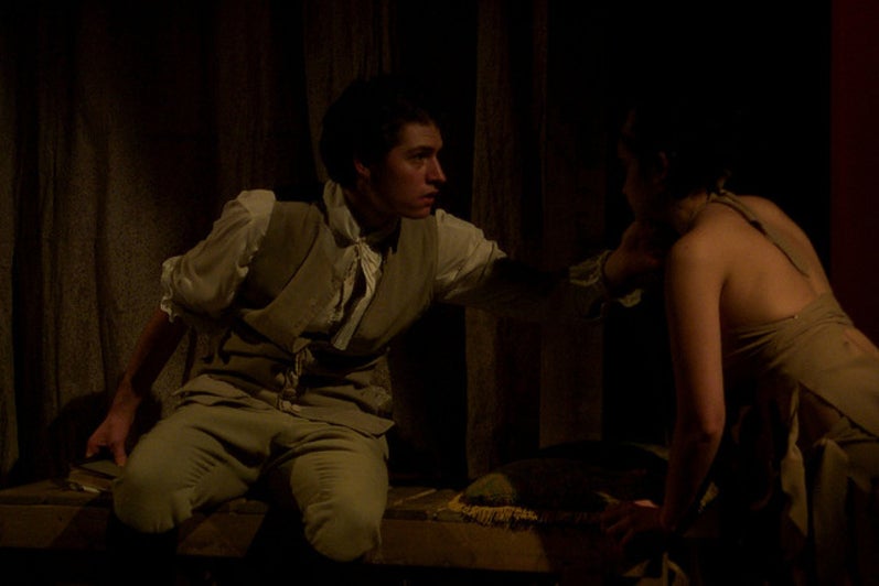 Man talking to a woman