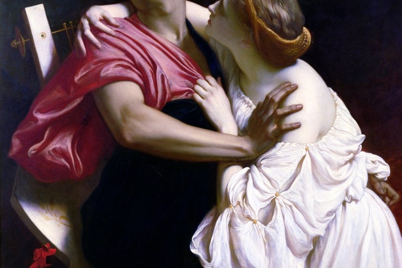 Orpheus resists Eurydice oil painting
