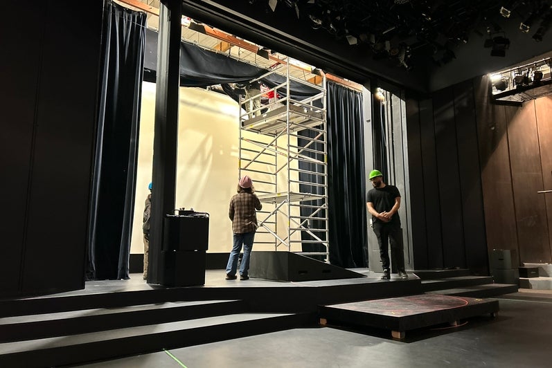 A lighting installation in the Theatre of the Arts.