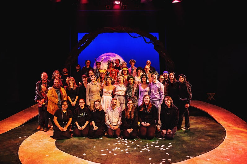 The cast, running crew, and members of the creative team.