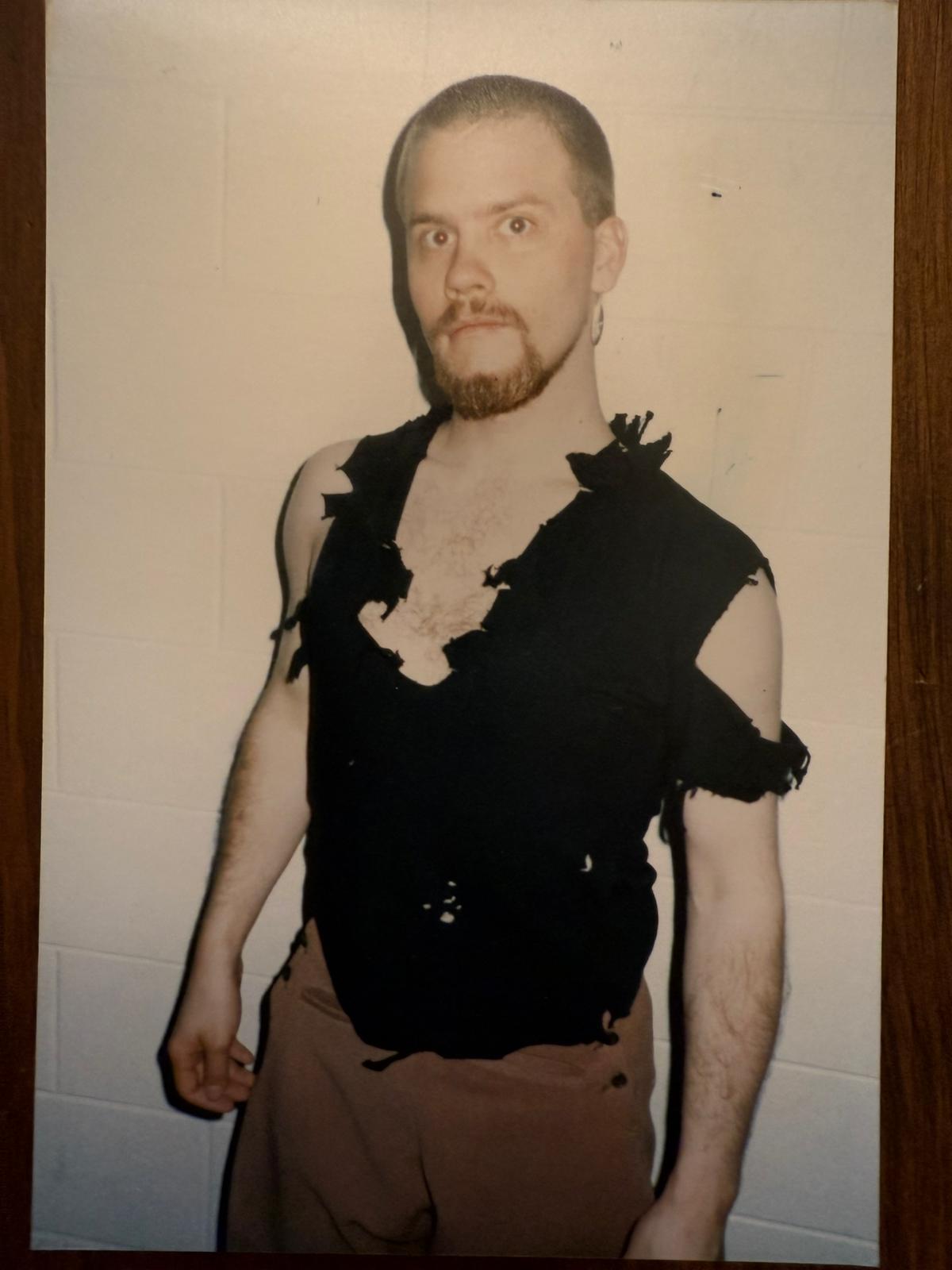 Midsummer 1990 photo: man with costume