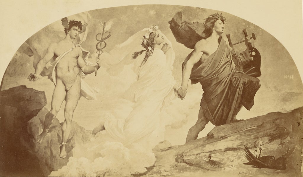 Orpheus leading Eurydice out of the Underworld