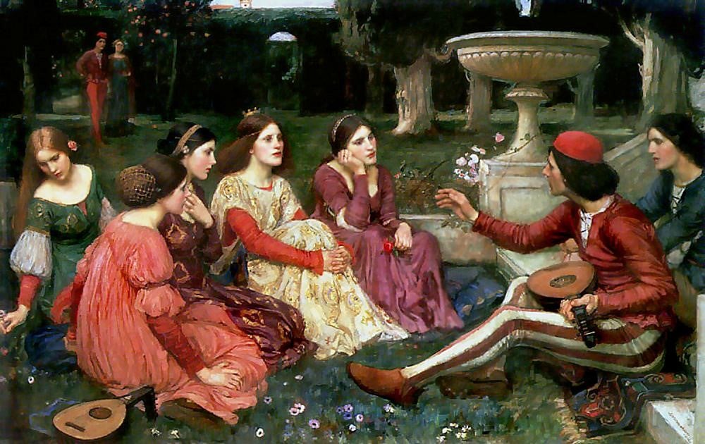 A Tale from the Decameron, by John William Waterhouse (1916)