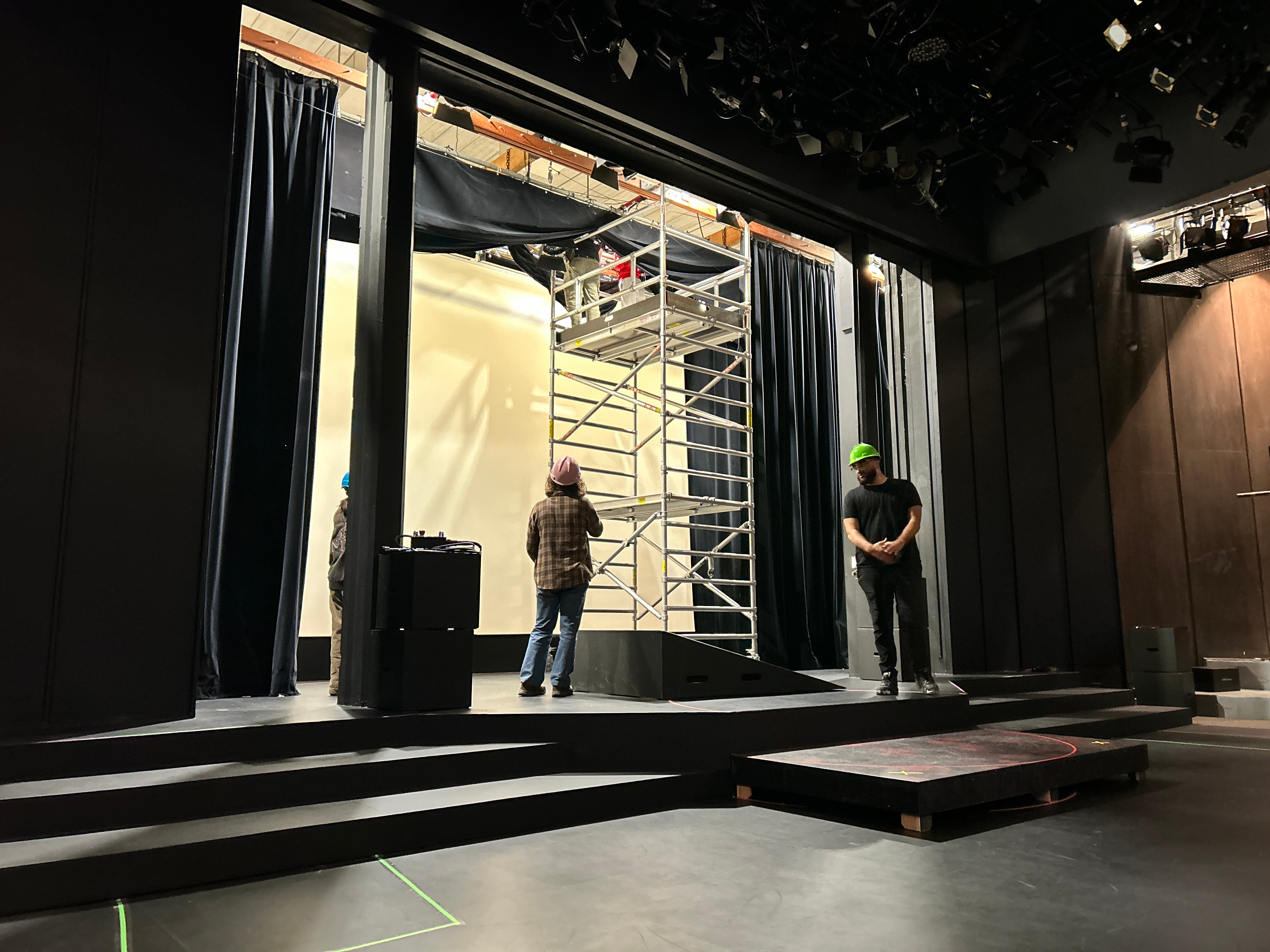 A lighting installation in the Theatre of the Arts.